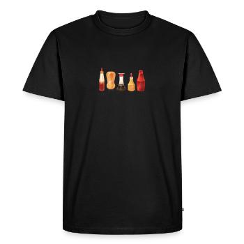 Drôle d’amant d’épices signe sauce piquante mexicaine - T-shirt Premium bio Homme - noir - Devant - Nico (187cm)