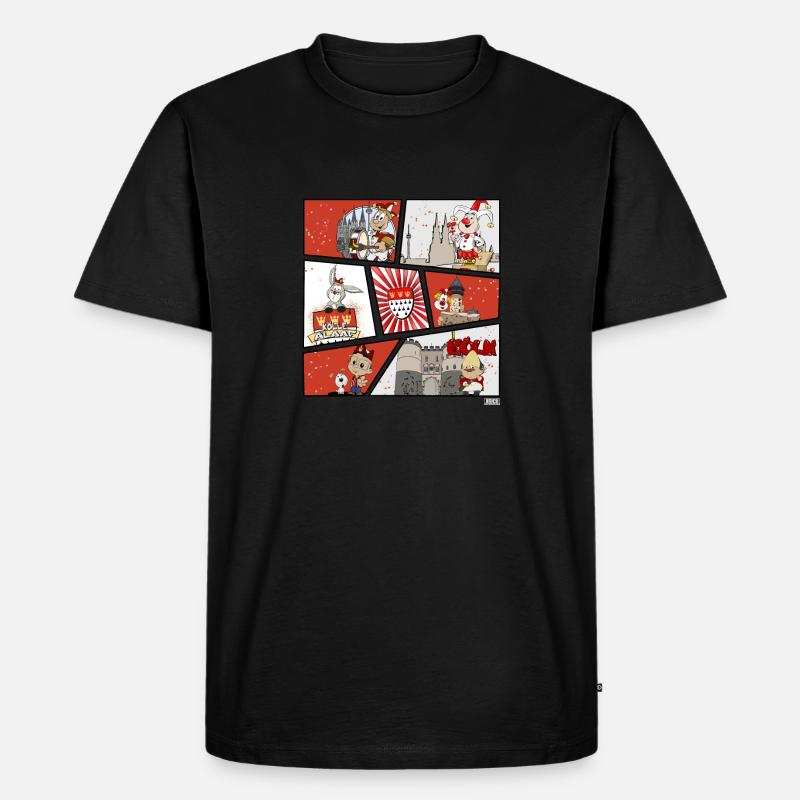 Kölner Karneval Comic - Männer Premium Bio T-Shirt - Schwarz