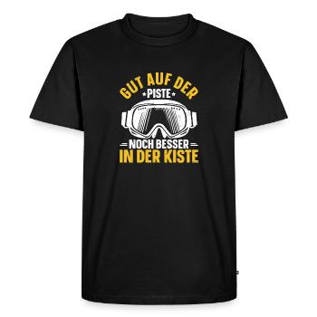 Skier Ski Helmet Mountains Winter Sports Ski Holidays - Men's Premium Organic T-Shirt - black - Front - Nico (187cm)
