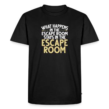 Salle d’évasion - T-shirt Premium bio Homme - noir - Devant - Nico (187cm)