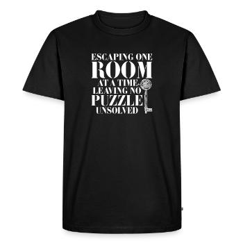 Salle d’évasion - T-shirt Premium bio Homme - noir - Devant - Nico (187cm)