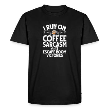 Salle d’évasion - T-shirt Premium bio Homme - noir - Devant - Nico (187cm)