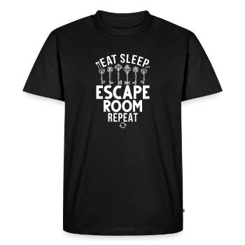 Salle d’évasion - T-shirt Premium bio Homme - noir - Devant - Nico (187cm)
