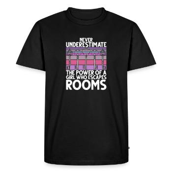Salle d’évasion - T-shirt Premium bio Homme - noir - Devant - Nico (187cm)