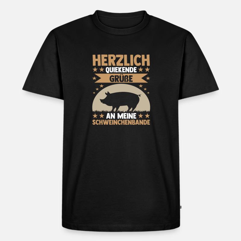 Schwein Schweinebauer Bauernhof Schweine - Männer Premium Bio T-Shirt - Schwarz