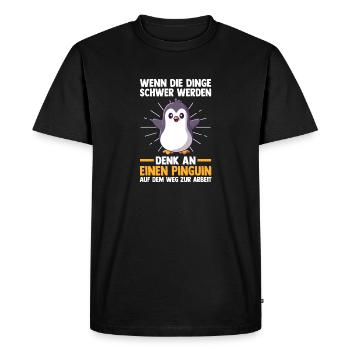 Cute Penguin - Men's Premium Organic T-Shirt - black - Front - Nico (187cm)