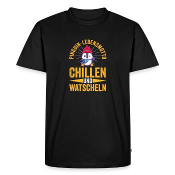 Pingouin mignon - T-shirt Premium bio Homme - noir - Devant - Nico (187cm)