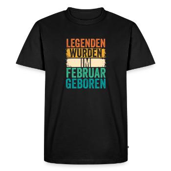 Les légendes sont nées en février - T-shirt Premium bio Homme - noir - Devant - Nico (187cm)