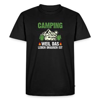 Camping-car Camping-car Camping Camping - T-shirt Premium bio Homme - noir - Devant - Nico (187cm)