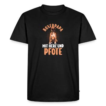 Chien Chien Papa Boxeur Allemand Papa Boxeur Allemand - T-shirt Premium bio Homme - noir - Devant - Nico (187cm)
