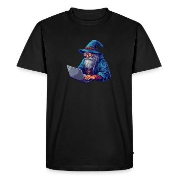 Assistant informatique - T-shirt Premium bio Homme - noir - Devant - Nico (187cm)