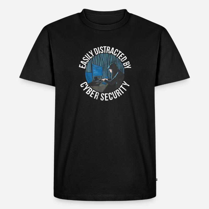 Cyber security hacker hacking - Men's Premium Organic T-Shirt - black