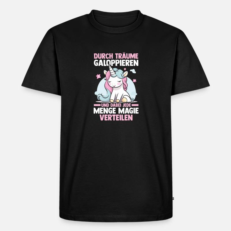 Einhorn - Männer Premium Bio T-Shirt - Schwarz