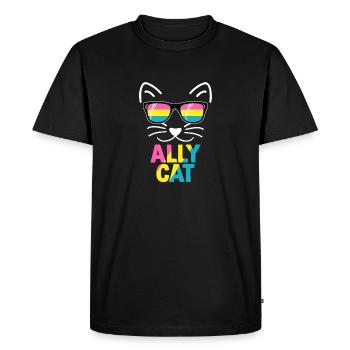 Ally Cat Pansexual Stuff Pan Pride Flag LGBTQ - T-shirt Premium bio Homme - noir - Devant - Nico (187cm)