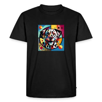Chien dalmatien - T-shirt Premium bio Homme - noir - Devant - Nico (187cm)