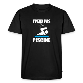 I Can't I Have A Swimming Pool In French - Men's Premium Organic T-Shirt - black - Front - Nico (187cm)