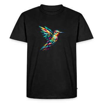 Colibri dans la représentation polygonale - T-shirt Premium bio Homme - noir - Devant - Nico (187cm)