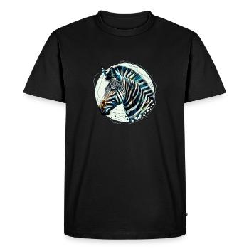 Zèbre dans l’illustration polygonale - T-shirt Premium bio Homme - noir - Devant - Nico (187cm)