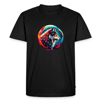 Loup dans la représentation polygonale - T-shirt Premium bio Homme - noir - Devant - Nico (187cm)