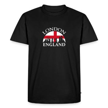 Londres Angleterre Drapeau Capitale Royaume-Uni - T-shirt Premium bio Homme - noir - Devant - Nico (187cm)