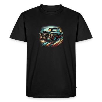 Truck Vintage Old Classic School American Pickup - Men's Premium Organic T-Shirt - black - Front - Nico (187cm)