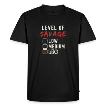 Niveau De Sauvage Lion Drôle Signe Astrologique - T-shirt Premium bio Homme - noir - Devant - Nico (187cm)