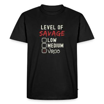 Level Of Savage Virgo Funny Star Sign Astrology - Men's Premium Organic T-Shirt - black - Front - Nico (187cm)