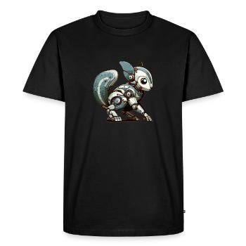 Robot écureuil, Robot écureuil - T-shirt Premium bio Homme - noir - Devant - Nico (187cm)