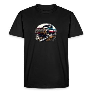 Truck Vintage Old Classic School American Pickup - Men's Premium Organic T-Shirt - black - Front - Nico (187cm)