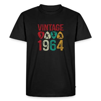 Vintage 1964 Guitar Pick joueur de guitare - T-shirt Premium bio Homme - noir - Devant - Nico (187cm)