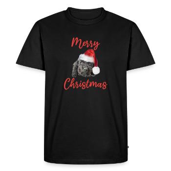 Christmas Poodle Merry Christmas - Men's Premium Organic T-Shirt - black - Front - Nico (187cm)