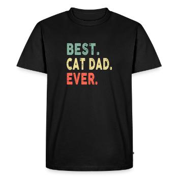 Meilleur Chat Papa Jamais Cool Papa Drôle Vintage - T-shirt Premium bio Homme - noir - Devant - Nico (187cm)