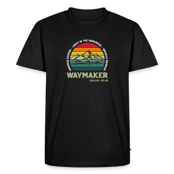 Vintage Waymaker Promise Keeper Miracle Worker - Men's Premium Organic T-Shirt - black - Front - Nico (187cm)