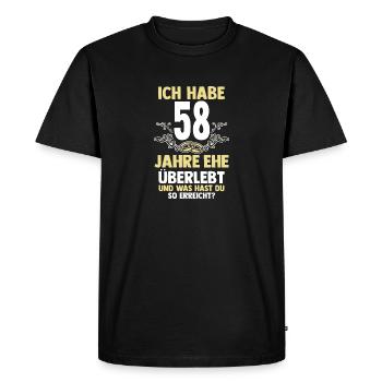 Mariage Ange Mariage 58 ans Mariage - T-shirt Premium bio Homme - noir - Devant - Nico (187cm)