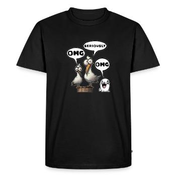 Omg seriously cool wow - Men's Premium Organic T-Shirt - black - Front - Nico (187cm)