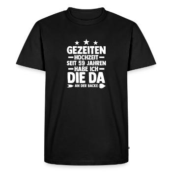 Mariage Mariage de marée 59 ans de mariage - T-shirt Premium bio Homme - noir - Devant - Nico (187cm)