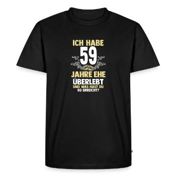 Mariage Mariage de marée 59 ans de mariage - T-shirt Premium bio Homme - noir - Devant - Nico (187cm)