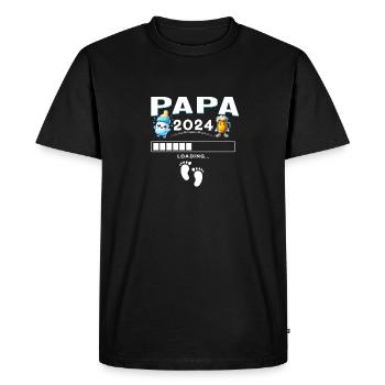 Homme bientôt papa Annonce, cadeau futur papa - T-shirt Premium bio Homme - noir - Devant - Nico (187cm)