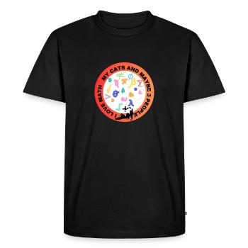 I love math and my cat - Men's Premium Organic T-Shirt - black - Front - Nico (187cm)