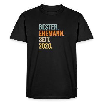 Meilleur mari de la Saint-Valentin depuis 2020 - T-shirt Premium bio Homme - noir - Devant - Nico (187cm)