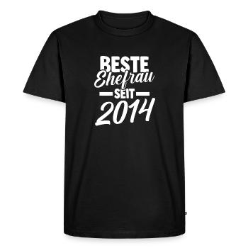 Valentine's Day Best Wife Since 2014 - Men's Premium Organic T-Shirt - black - Front - Nico (187cm)