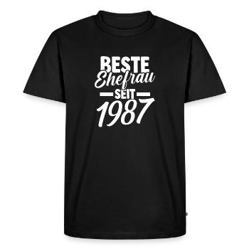 Valentine's Day Best Wife Since 1987 - Men's Premium Organic T-Shirt - black - Front - Nico (187cm)