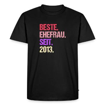 Valentine's Day Best Wife Since 2013 - Men's Premium Organic T-Shirt - black - Front - Nico (187cm)