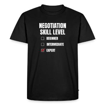 negotiation skill level: expert - neurodiversity - Men's Premium Organic T-Shirt - black - Front - Nico (187cm)