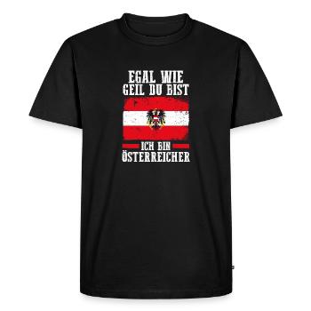 Austrians Austria - Men's Premium Organic T-Shirt - black - Front - Nico (187cm)