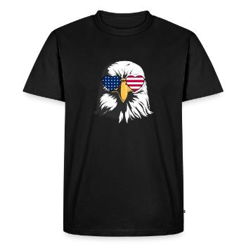 Patriotic Eagle Heart Sunglasses - Men's Premium Organic T-Shirt - black - Front - Nico (187cm)