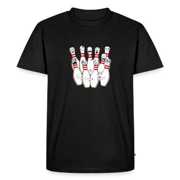 Bowler Sport Hobby Quilles de bowling - T-shirt Premium bio Homme - noir - Devant - Nico (187cm)