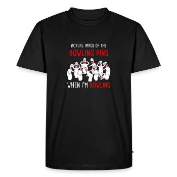 Bowler Sport Hobby Quilles de bowling - T-shirt Premium bio Homme - noir - Devant - Nico (187cm)
