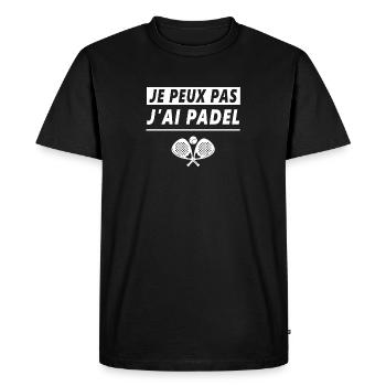 I Can't I Have Padel Padeliste Padel Player - Men's Premium Organic T-Shirt - black - Front - Nico (187cm)