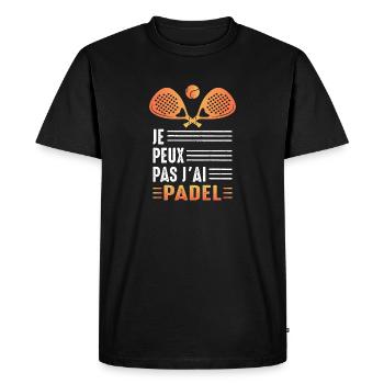 I Can't I Have Padel Padeliste Padel Player - Men's Premium Organic T-Shirt - black - Front - Nico (187cm)